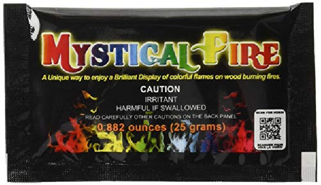 Mystical Fire Flame Colorant Vibrant Long-Lasting Pulsating Flame Color Changer for Indoor or Outdoor Use 0.882 oz Packets 25