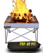 Pop-Up Fire Pit | Portable and Lightweight | Fullsize 24 Inch | Weighs 7 lbs. | Never Rust Fire Pit | Heat Shield Optional fo