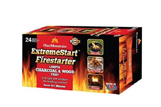 Pine Mountain ExtremeStart Wrapped Fire Starters, 24 Starts Firestarter Wood Fire Log for Campfire, Fireplace, Wood Stove, Fi