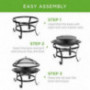 Best Choice Products 22in Steel Outdoor Fire Pit Bowl BBQ Grill w/Screen Cover, Log Grate, Poker for Camping, Bonfire