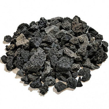 Midwest Hearth Lava Rock for Fire Pits and Gas Log Sets, Black 5/8" to 1-1/2"  10-lb Bag 