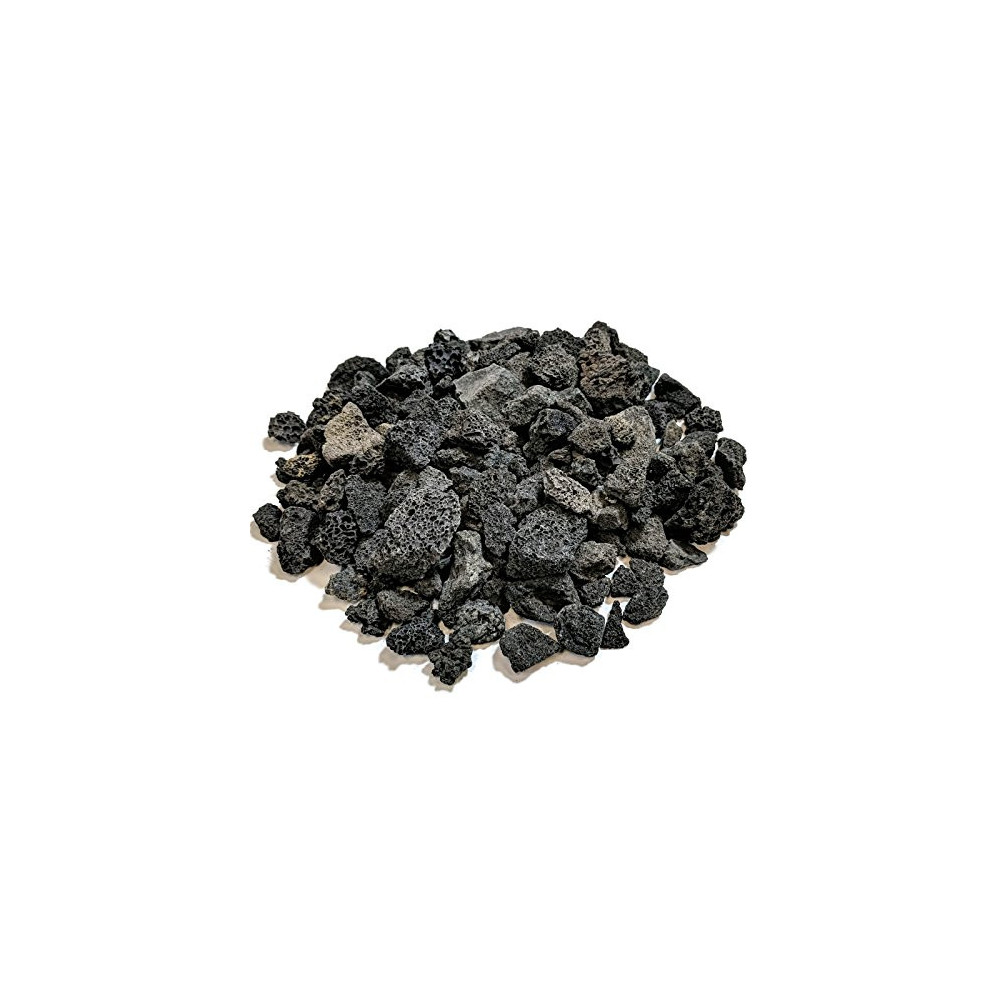 Midwest Hearth Lava Rock for Fire Pits and Gas Log Sets, Black 5/8" to 1-1/2"  10-lb Bag 