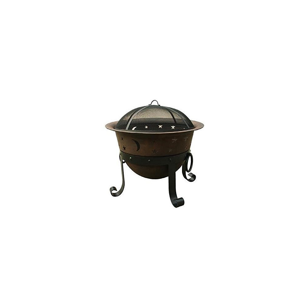 Catalina Creations 29" Heavy Duty Cast Iron Fire Pit | Large Wood Fire Pit | Outdoor Patio Décor | Spark Screen & Accessories