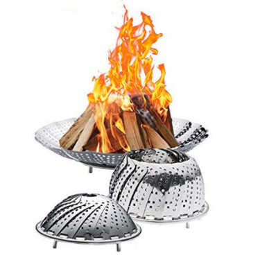 RedK Fire Pits Outdoor -Space Saving Foldable Stainless Steel Firepit,Outdoor Fire Pit Accessories Wild Travel Wood Burning a
