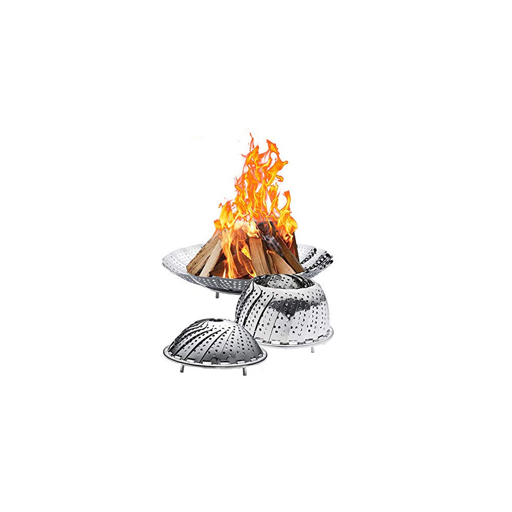 RedK Fire Pits Outdoor -Space Saving Foldable Stainless Steel Firepit,Outdoor Fire Pit Accessories Wild Travel Wood Burning a