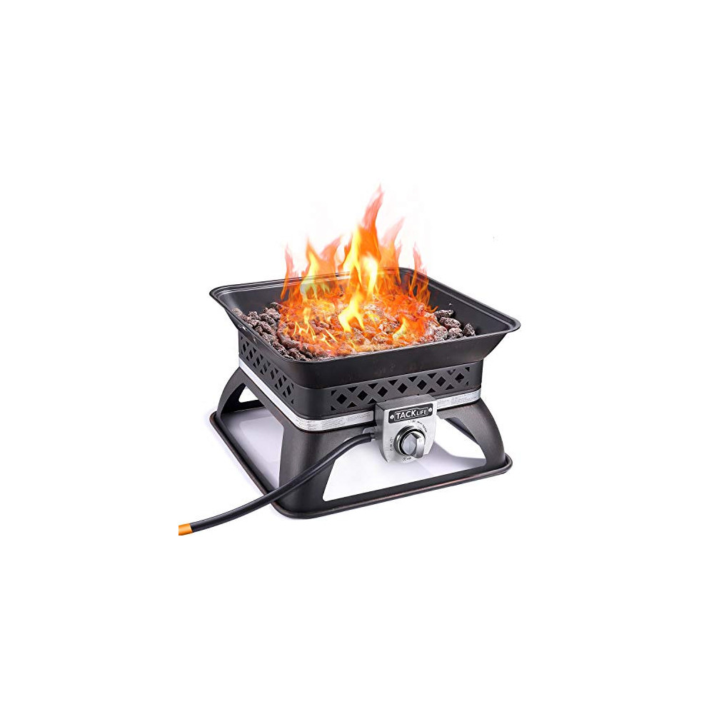 TACKLIFE Propane Gas Fire Pit, 18.7 Inch 50,000 BTU Outdoor Portable Firebowl with Durable Cover and Automatic Ignition Devic