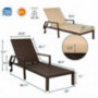 AECOJOY Adjustable Outdoor Chaise Lounge Chair Rattan Wicker Patio Lounge Chair, for Outdoor Patio Beach Pool Backyard Lounge