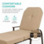 Best Choice Products Adjustable Outdoor Steel Patio Chaise Lounge Chair for Patio, Poolside w/ 5 Positions, UV-Resistant Cush