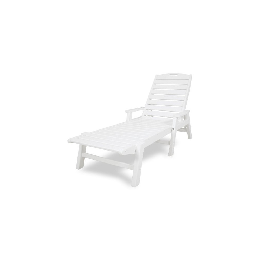 POLYWOOD NCC2280-WH Nautical Arms Chaise, White