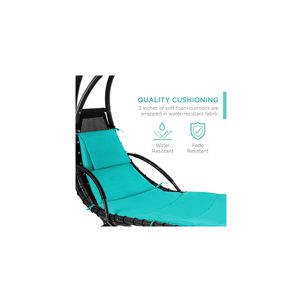Best Choice Products Hanging Curved Chaise Lounge Chair Swing for
