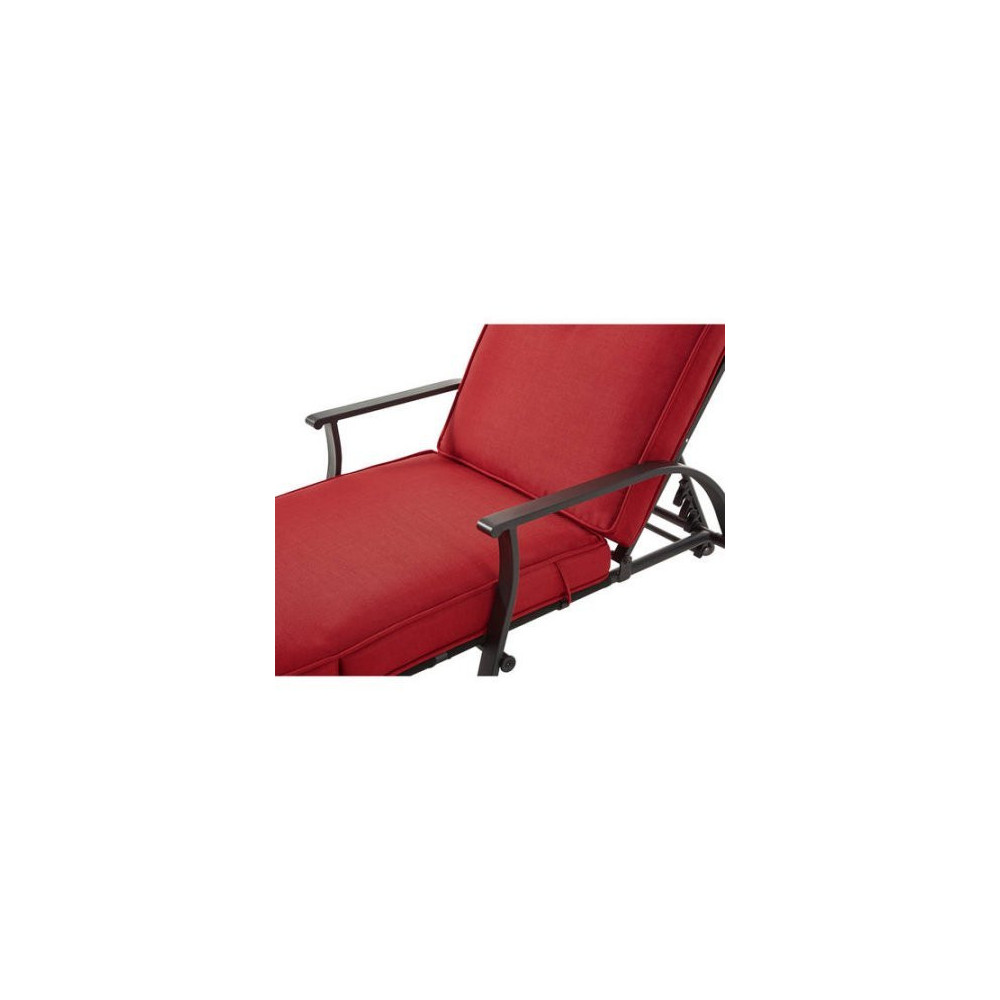 Mainstays Belden Park Cushion Chaise Lounge Red Universe Furniture