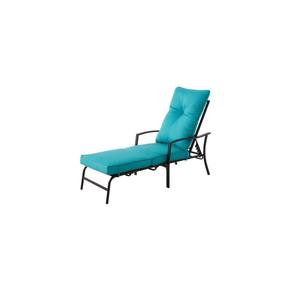 Mainstays Forest Hills Cushioned Chaise Lounge, Blue