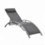 Outdoor Patio 2-Pack Lounge Chairs Adjustable Aluminum Chaise Lounges for All Weather Grey