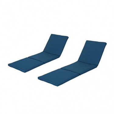 Christopher Knight Home Jamaica Outdoor Water Resistant Chaise Lounge Cushion  Blue/Set of 2 