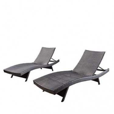 Christopher Knight Home Salem Outdoor Wicker Lounges, 2-Pcs Set, Multibrown