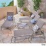 Christopher Knight Home 305163 Joy Outdoor Mesh and Aluminum Chaise Lounge  Set of 4 , Gray