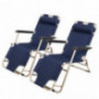 Livebest Set of 2 Indoor Reclining Lounge Folding Chairs Portable for Yard Beach