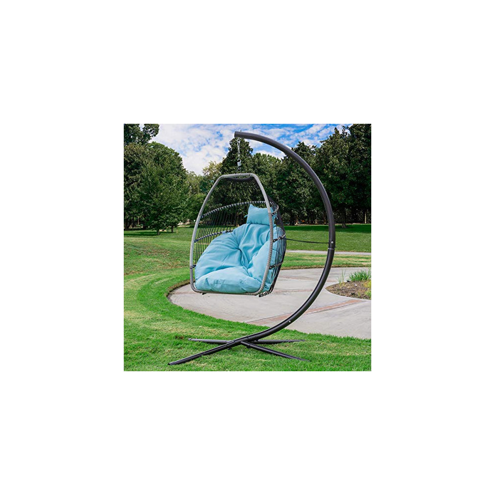 Barton Premium X-Large Patio Hanging Chair Swing Egg Chair UV Resistant Soft Deep Cushion Relaxing Basket Style Chair