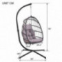 Egg Chair Aluminum Frame Swing Chair in Door Outdoor Hanging Egg Chair Patio Wicker Hanging Chair Hammock Chair with Stand an