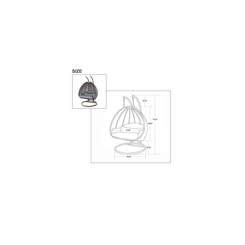 Island Gale Luxury 2 Person Wicker Swing Chair 2 Person Universe