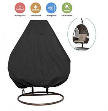 skyfiree Patio Hanging Chair Cover 91X80 inches Large Double Wicker Egg Chair Cover Waterproof Garden Outdoor Swing Chair Pod