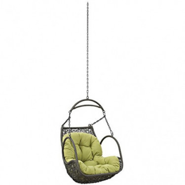 Modway EEI-2659-PER-SET Arbor Wicker Outdoor Patio Swing Chair Set with Hanging Steel Chain, Without Stand, Peridot