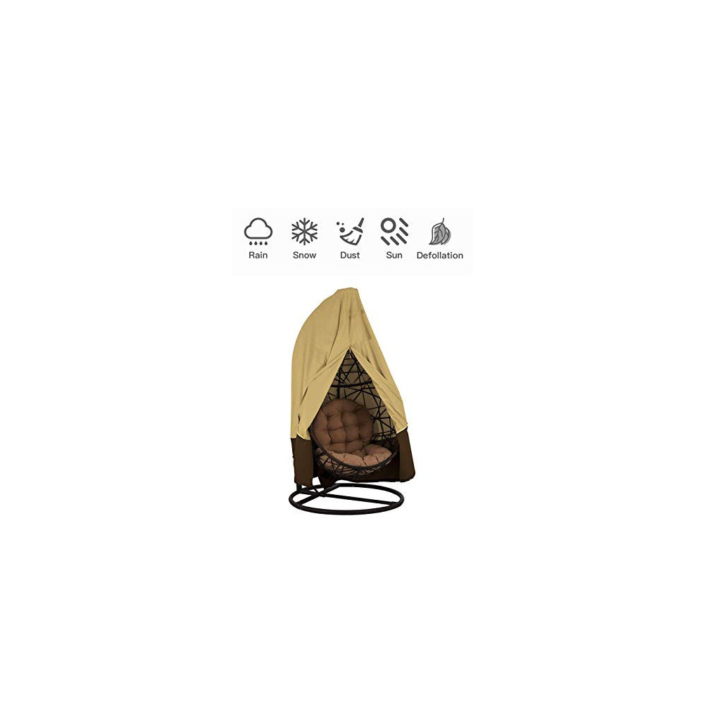 Upgraded]Patio Egg Chair Covers With Zipper, Wicker Egg Swing Chair Covers