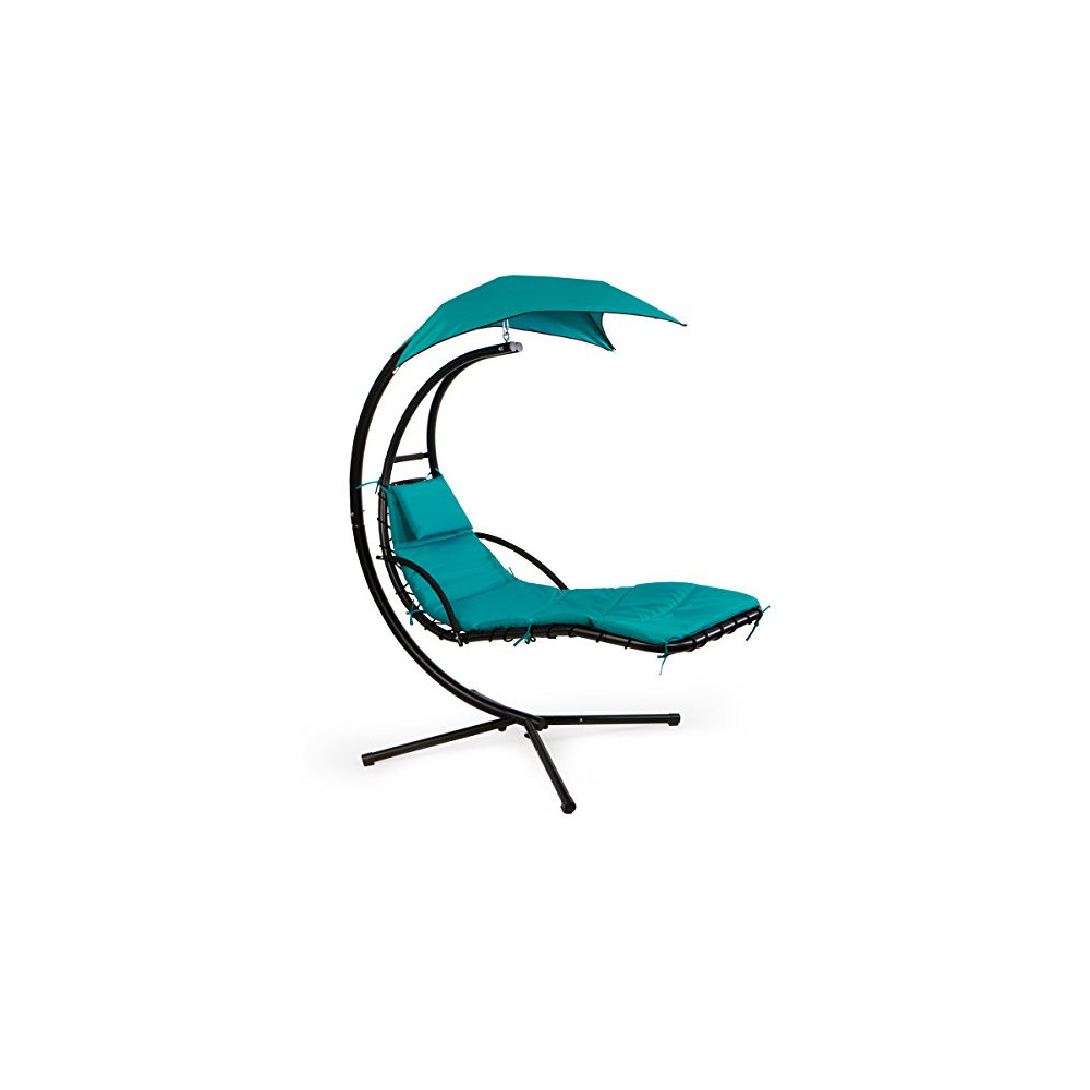Barton Hanging Chaise Lounger Chair Arc Stand Porch Swing Hammock Chair w/Canopy Umbrella