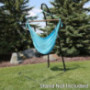 Sunnydaze Hanging Rope Hammock Chair Swing - Caribbean Style Extra Large Hanging Chair for Backyard & Patio - Sky Blue