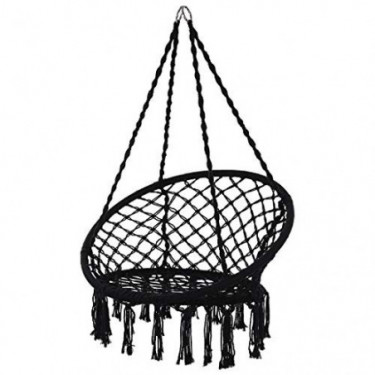 Auwish Hammock Swing Chair for Bedroom Indoor Outdoor Hanging Rope Macrame Swing Chair Patio, Porch, Garden Lounge Chair Swin