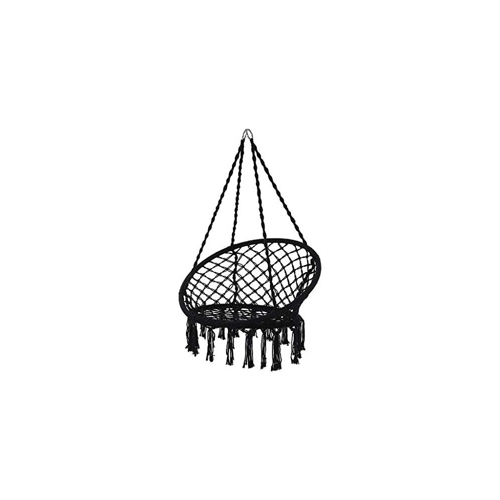 Auwish Hammock Swing Chair for Bedroom Indoor Outdoor Hanging Rope Macrame Swing Chair Patio, Porch, Garden Lounge Chair Swin