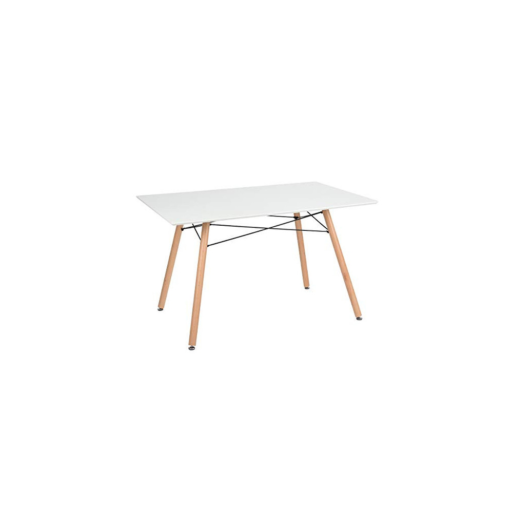 GreenForest Dining Table Wood Top and Legs Modern Leisure Coffee Table Home and Kitchen 44"x30", White
