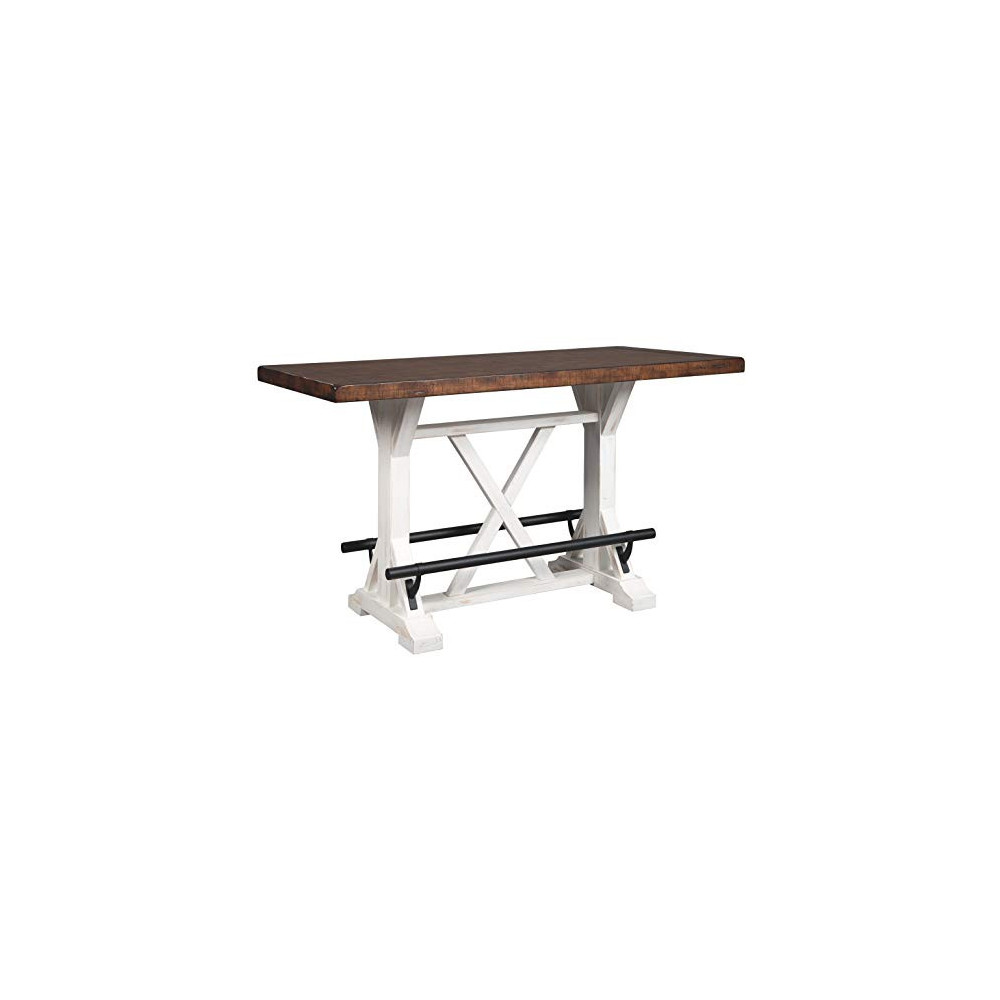 Signature Design by Ashley Valebeck Counter Height Dining Room Table, White/Brown