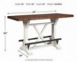 Signature Design by Ashley Valebeck Counter Height Dining Room Table, White/Brown