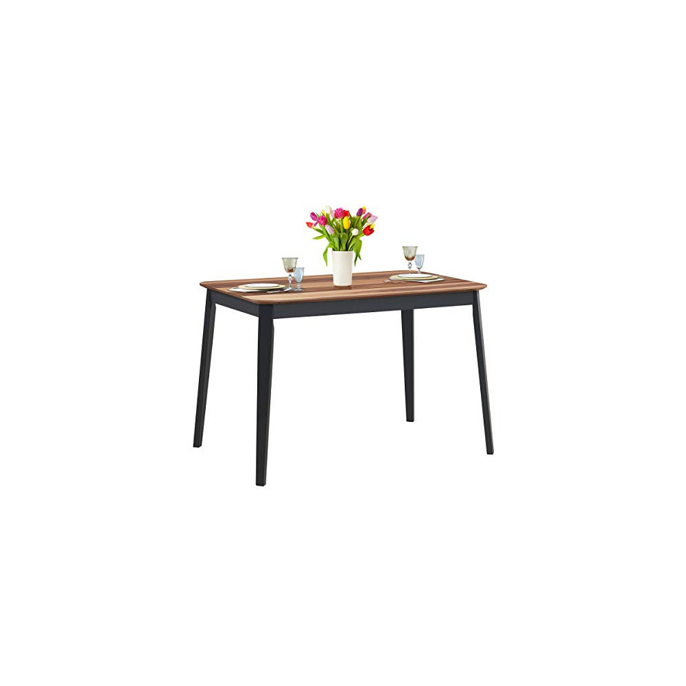 Giantex Wood Dining Table, Rectangular Kitchen Table, Modern Home Furniture for Dining Room  Walnut & Black 
