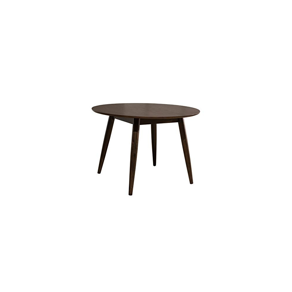 Amazon Brand – Rivet Mid-Century Round Wood Dining Table, 42"W, Chestnut
