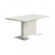 Nameth Dining Table with Metal Base Glossy White