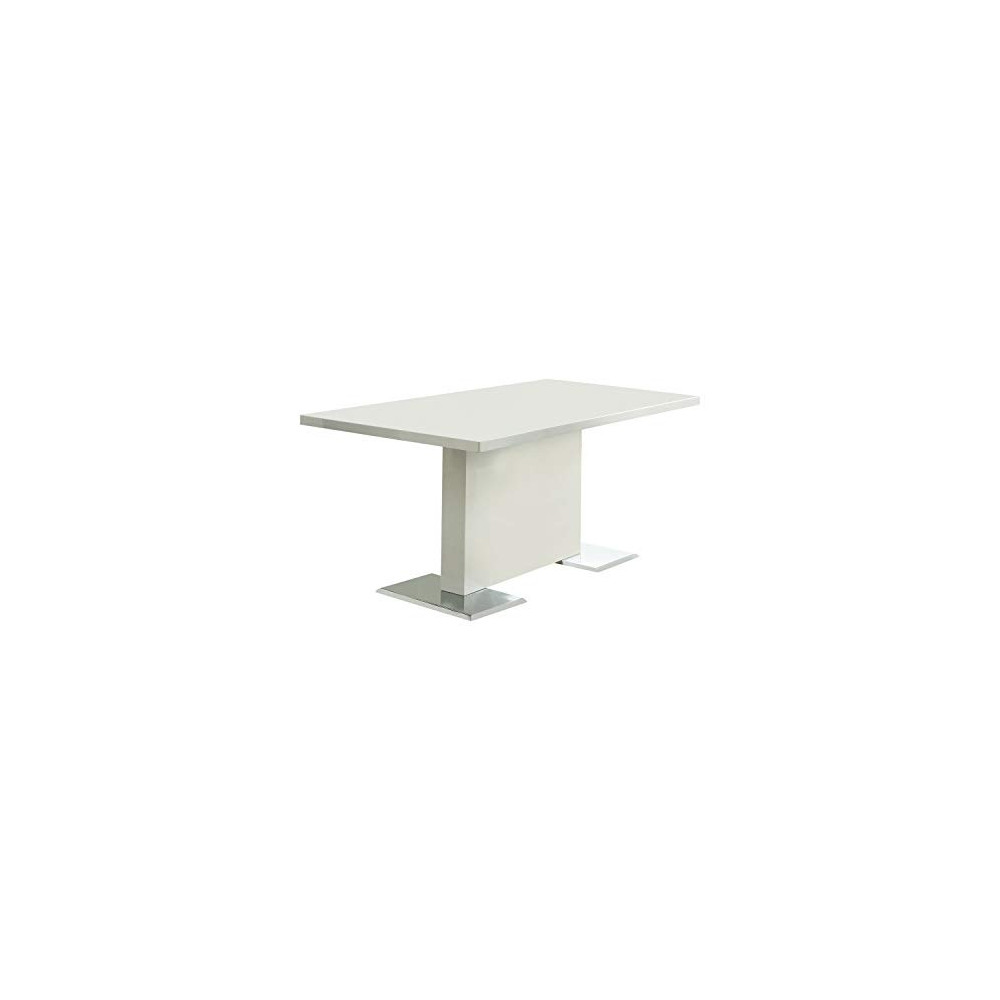 Nameth Dining Table with Metal Base Glossy White