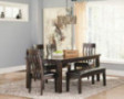 Signature Design by Ashley Haddigan Dining Room Extension Table, Dark Brown