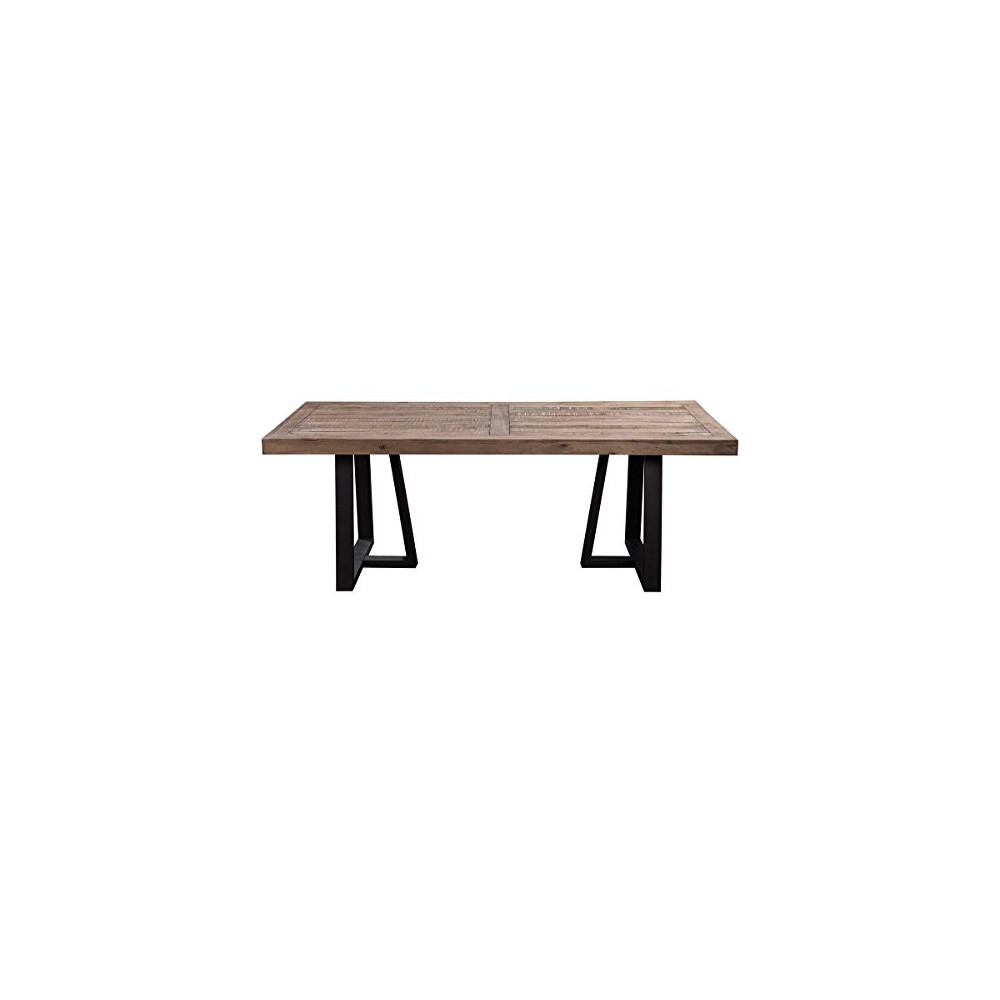 Alpine Furniture Prairie Dining Table, 84" W x 42" D x 30" H, Reclaimed Natural and Black Finish