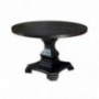 Benjara Traditional Style Wooden Round Top Dining Table with Pedestal Base, Black
