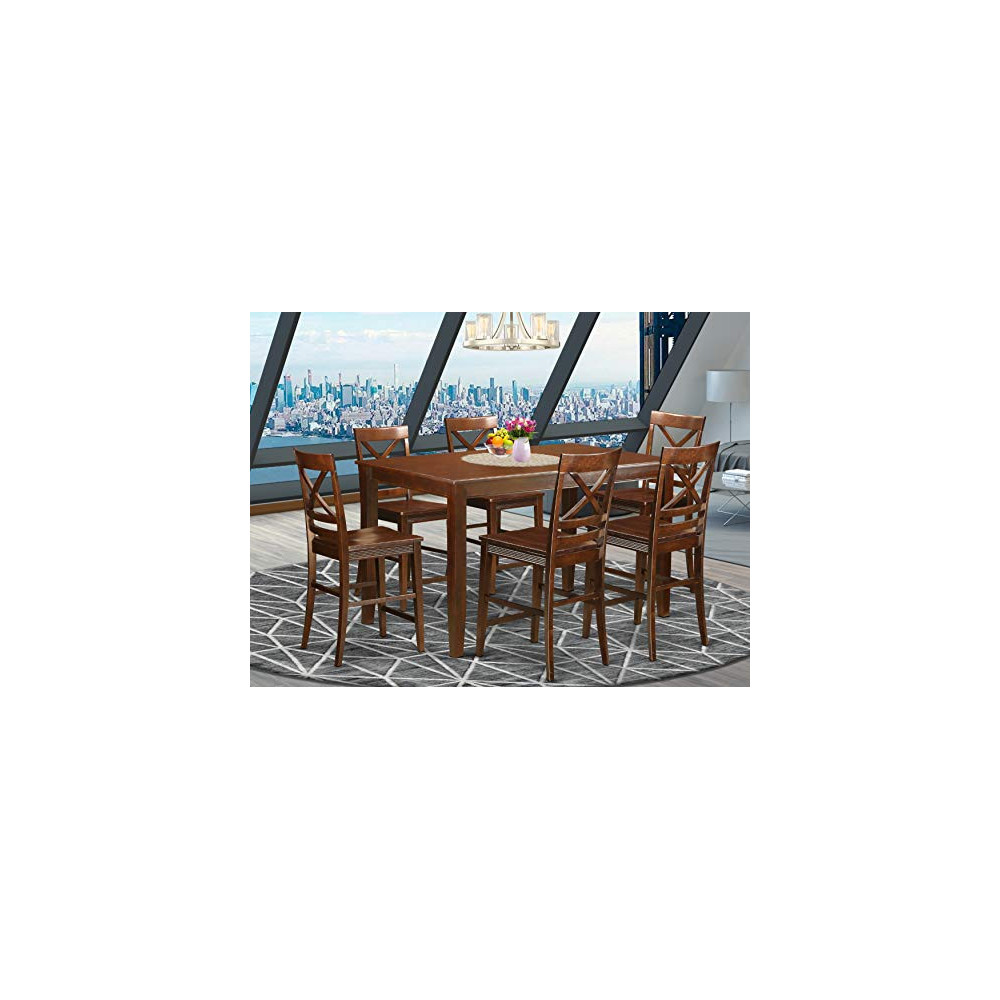 7 Pc Dining counter height set - high top Table and 6 Kitchen bar stool.