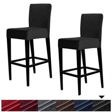 LUSHVIDA Bar Stool Chair Covers - Super Soft and Washable Elastic Barstool Cushion Slipcover for Dining Room Kitchen, Set of 