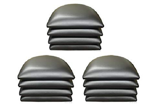 12 PCS Black Vinyl Cushions OR SEAT PAD for Wood Chairs & BAR STOOLS in Restaurants and Home  12, Black 