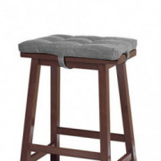 baibu Stool Cushion Rectangular, Super Soft Saddle Stool Cushions Bar Stool Cushion with Four Straps- One Pad Only  Gray, 18x