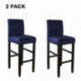 WOMACO Velvet Chair Cover for Bar Stools, Stretch Slipcover for Counter Height Chair, Dining Chair Cover  Small, Navy 