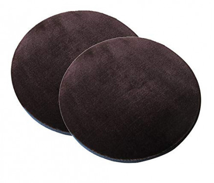 Sigmat Plush Round Bar Stool Pad Soft Chair Cushion with Buckle Coffee 14" Pack of 2