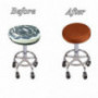 Deisy Dee Soft Stretchable Round Bar Stool Chair Covers Protectors Pack of 2 C097  coffee 