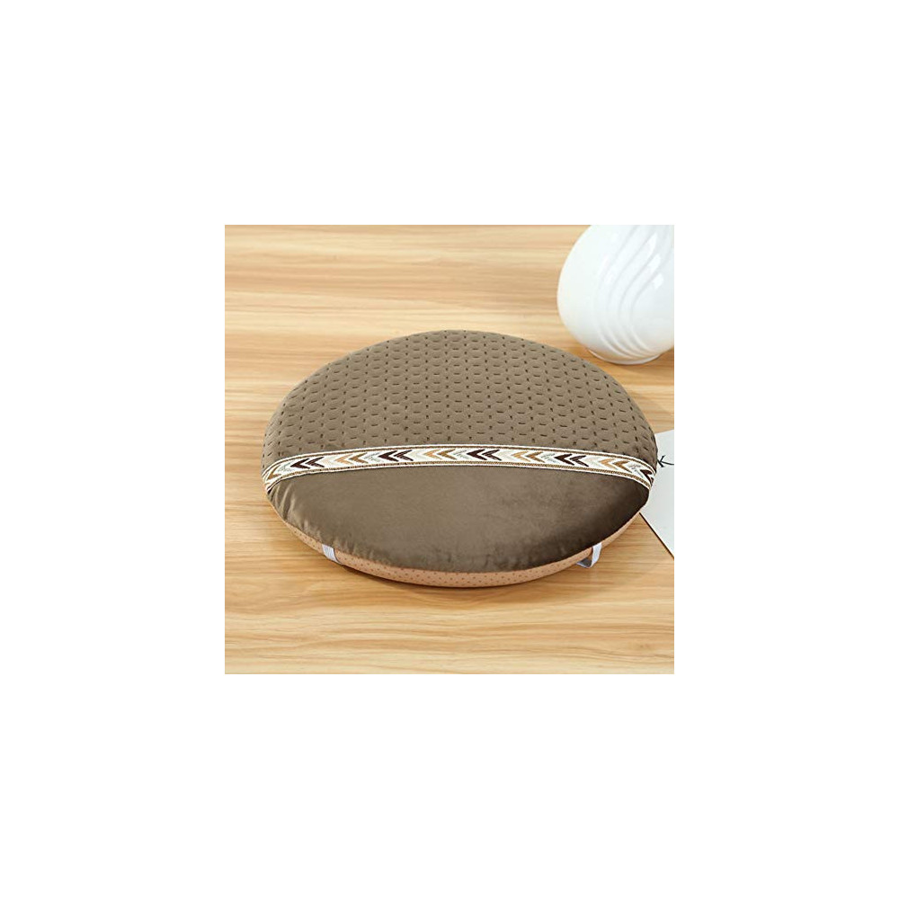 Z IMEI Round Non-Slip Seat Cushion Memory Foam Bar Stool Cushion Soft Breathable Chair Pad with Ties for Office Dining Wooden