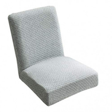 Fityle Knitted One-Piece Dining Room Chair Cover Slipcover for Home Party Hotel Bar Stool Seat - Grey